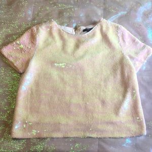 White Sequin Forever 21 Cropped Top